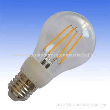 4W A19 LED Bulbs, 440lm/CRI >80/CE&RoHS/Equal to 50W Halogen Bulb/360D/PC+Glass/AC 85-265V/60*110mm